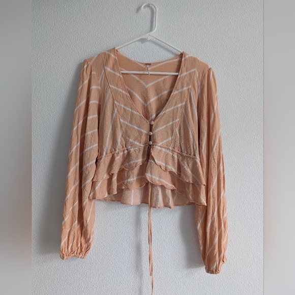 Free People Samifran flowy long sleeved blouse - Picture 2 of 4